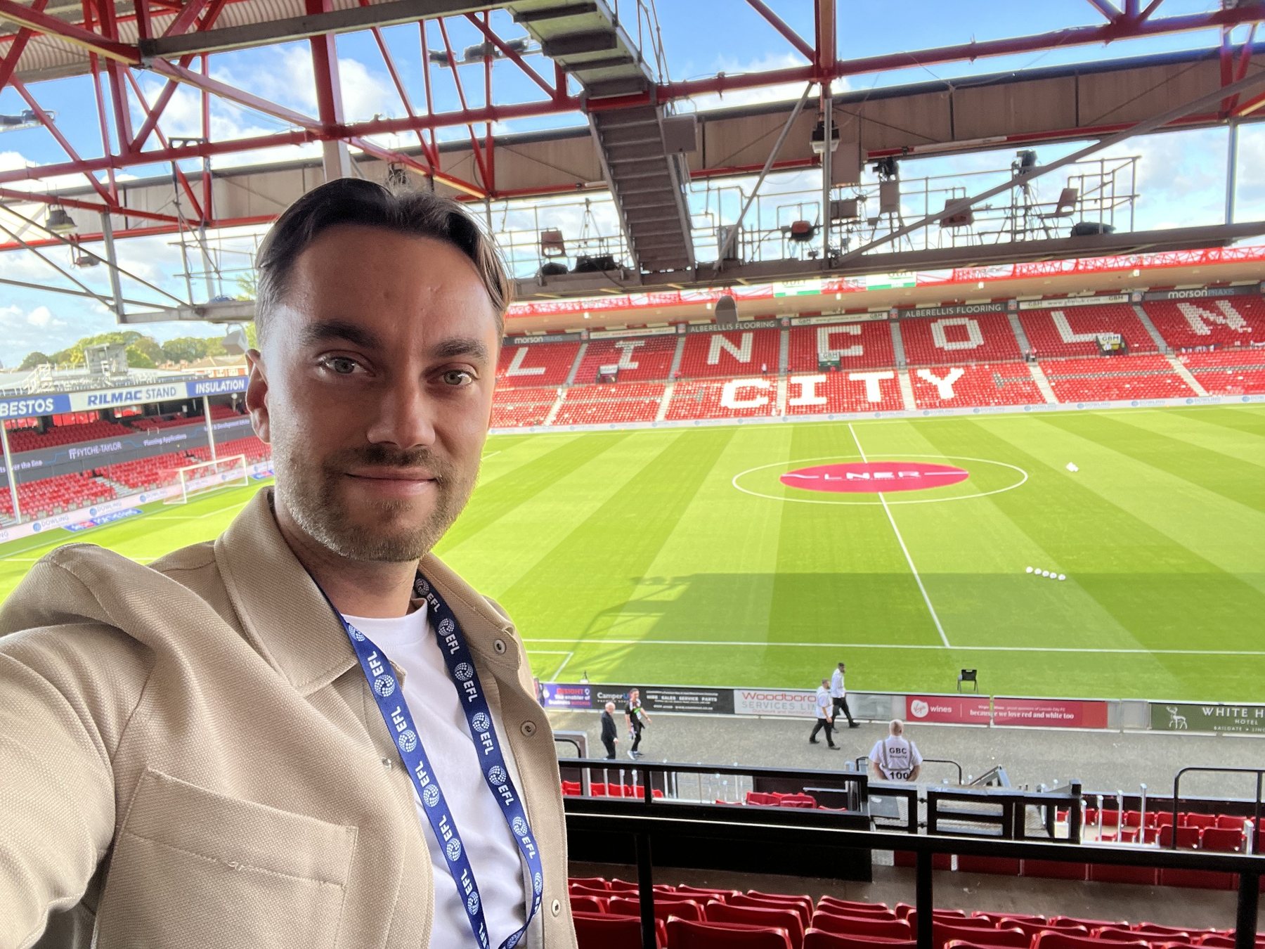 Me at Lincoln City football stadium